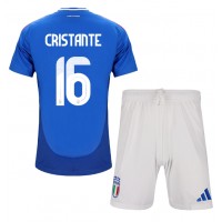 Camiseta Italia Bryan Cristante #16 Primera Equipación Replica Eurocopa 2024 para niños mangas cortas (+ Pantalones cortos)